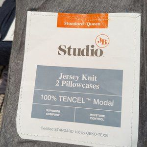 Studio 3B Queen jersey knit pillow case set, 100% Tencel, Moisture control
